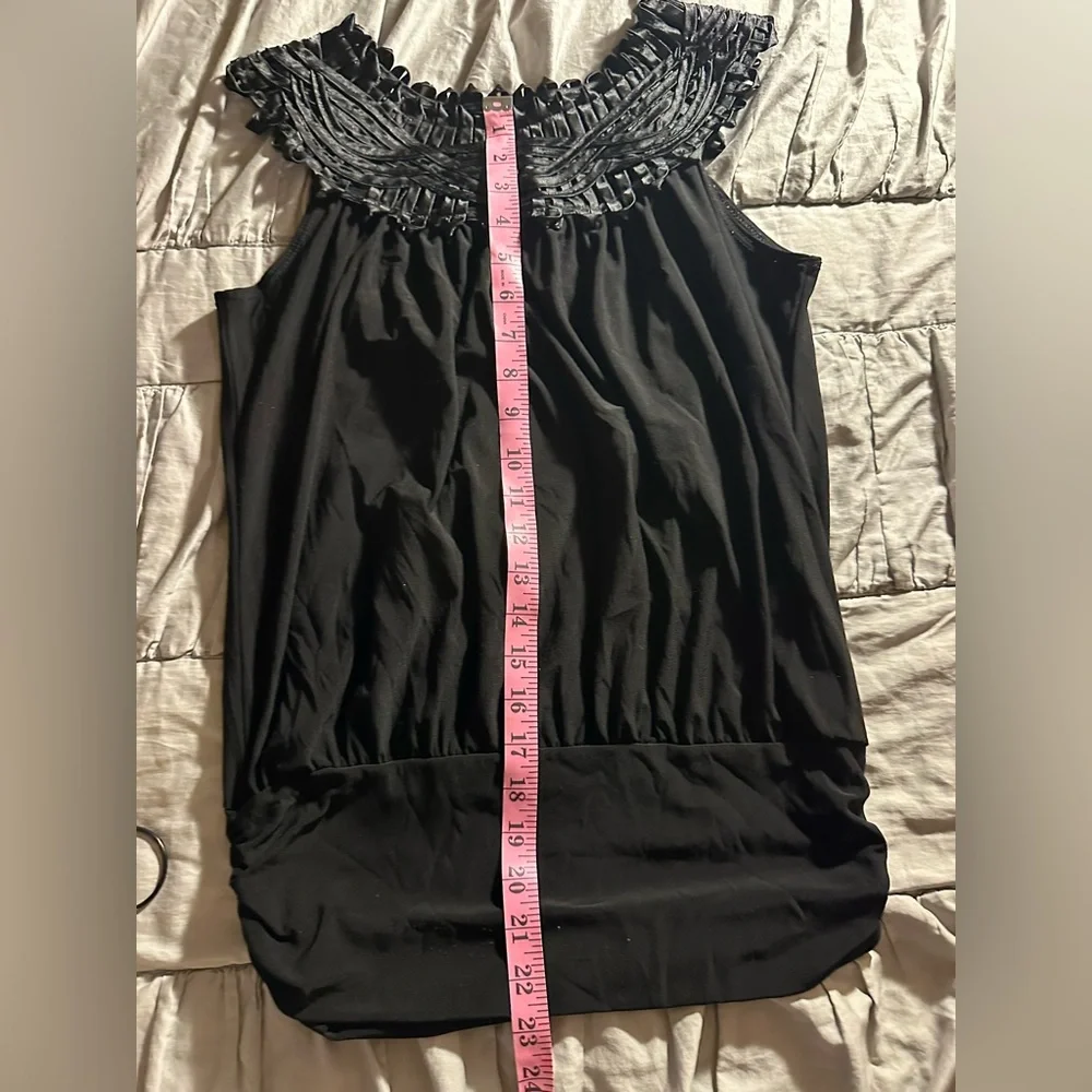 Perseption Black Ruffled Neck Blouse - Picture 5 of 6